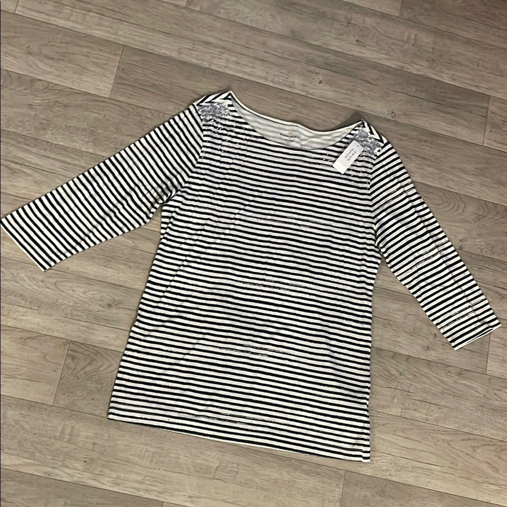 Banana republic NWT large striped sequin shirt